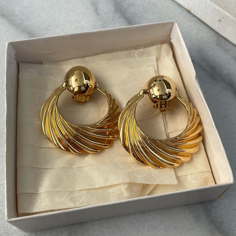 Gold St. John Clip On Earrings